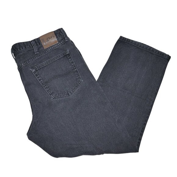 LEE Men's Classic Fit Jeans Black Wash Denim Size 40x30 Vintage - Picture 9 of 9